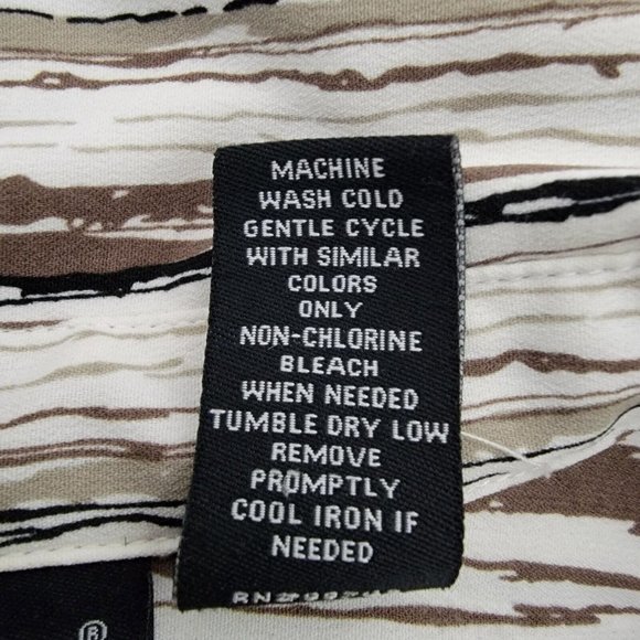 Maggie Barnes Shirt Plus Size 18/20W Roll Tab Sleeve Pockets Stretch Brown - Picture 6 of 6